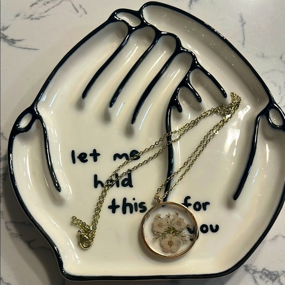 ❤️‍🔥BOGO FREE Boutique Pressed Flower Pendent Boho Gold Plated Necklace Handmade